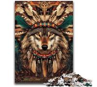1000 Piece Jigsaw Puzzles for Adults Gifts Indian Wolf Adult Jigsaw,Challenging Game Gifts for Is Ideal As A Gift for The Whole Family (75x50cm)