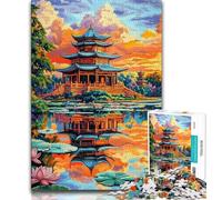 1000 Piece Jigsaw Puzzles for Adults Gifts Japanese Ancient Temple,for Educational Game Challenge Toy Artists Collection,Fine Art (38x26cm)