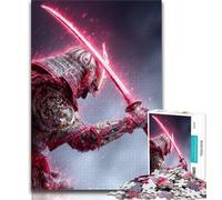 1000 Piece Jigsaw Puzzles for Adults Gifts Japanese Neon Ninja Teenager Puzzles,Family Entertainment Toys with Matching Poster And Trivia Sheet 38x26cm