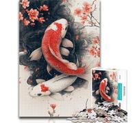 1000 Piece Jigsaw Puzzles for Adults Gifts Japanese Style Koi Teenager Jigsaw,Artistic Wall Decor & Birthday Gift Idea for Friends, Home Office 50x75cm