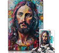 1000 Piece Jigsaw Puzzles for Adults Gifts Jesus Graffiti,Educational Games Home Decoration for Is Ideal As A Gift for The Whole Family (38x26cm)