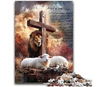1000 Piece Jigsaw Puzzles for Adults Gifts Jesus Lion Sheep Learning Educational Toy for Is Ideal As A Gift for The Whole Family 50x75cm