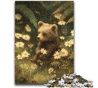 1000 Piece Jigsaw Puzzles for Adults Gifts Jungle Brown Bear Baby for And from 14 Years And over Play Toys Because It Is Ideal As A Gift for The Whole Family 26x38cm
