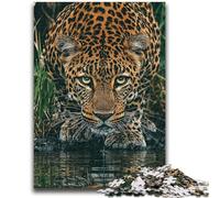 1000 Piece Jigsaw Puzzles for Adults Gifts Jungle Leopard Stress Reliever Staycation Kill Time with Matching Poster And Trivia Sheet 26x38cm
