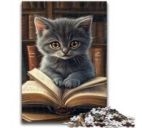 1000 Piece Jigsaw Puzzles for Adults Gifts Kitten Reading Learning Educational Toy for Is Ideal As A Gift for The Whole Family 26x38cm