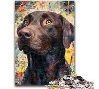 1000 Piece Jigsaw Puzzles for Adults Gifts Labrador Retriever Oil Painting Adult Jigsaw,Fun Present & Activity for Home,Toy for Rainy Days (75x50cm)