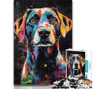 1000 Piece Jigsaw Puzzles for Adults Gifts Labrador Retriever Oil Painting Adult Jigsaw,Game Toys Every Piece Is Unique - Challenging Family Fun Game 26x38cm