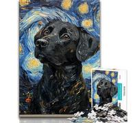 1000 Piece Jigsaw Puzzles for Adults Gifts Labrador Under The Night Sky,for Educational Game Challenge Toy Artists Collection,Fine Art (75x50cm)