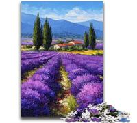 1000 Piece Jigsaw Puzzles for Adults Gifts Lavender Garden Stress Reliever Staycation Kill Time with Matching Poster And Trivia Sheet 26x38cm