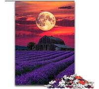 1000 Piece Jigsaw Puzzles for Adults Gifts Lavender Under The Moon Stress Reliever Difficult Challenge Enhance Love between Couples 26x38cm