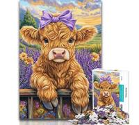 1000 Piece Jigsaw Puzzles for Adults Gifts Lavender Yak Teenager Jigsaw,Artistic Wall Decor & Birthday Gift Idea for Friends, Home Office 26x38cm