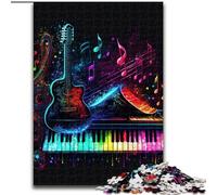 1000 Piece Jigsaw Puzzles for Adults Gifts Live Music Neon, Stress Reliever Difficult Challenge Home Decoration Toys (Size50x75cm)
