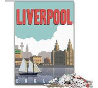 1000 Piece Jigsaw Puzzles for Adults Gifts Liverpool England Travel, Suitable for People Aged 14 And Above Challenging To Complete But Fun And Humorous Great Gift 26x38cm