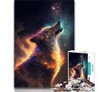 1000 Piece Jigsaw Puzzles for Adults Gifts Lone Wolf in Space Teenager Puzzles,Family Entertainment Toys with Matching Poster And Trivia Sheet 38x26cm