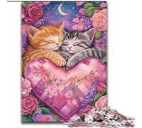 1000 Piece Jigsaw Puzzles for Adults Gifts Love Cat, for Educational Game Challenge Toy Enhance Memory for Age 14 (Size50x75cm)