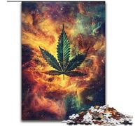 1000 Piece Jigsaw Puzzles for Adults Gifts Marijuana Leaves, Brain Teaser For Wall Decoration Unique Birthday And Xmas Gifts for for Age 14 26x38cm