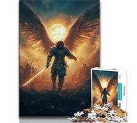 1000 Piece Jigsaw Puzzles for Adults Gifts Medieval Knight Warrior Painting,for Educational Game Challenge Toy Artists Collection,Fine Art (38x26cm)