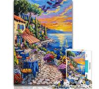 1000 Piece Jigsaw Puzzles for Adults Gifts Mediterranean Urban Scenery Adult Jigsaw,Quiz Game for Is Ideal As A Gift for The Whole Family (size 38x26cm)