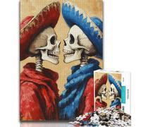 1000 Piece Jigsaw Puzzles for Adults Gifts Mexican Skull, Funny Family Games,Every Piece Is Unique - Challenging Family Fun Game Suitable for And 14 38x26cm