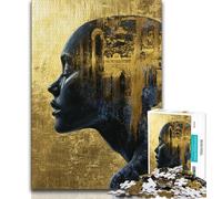 1000 Piece Jigsaw Puzzles for Adults Gifts Mexican Style Golden Skull,Challenging Game Toys Wall Decoration Unique Birthday And Xmas Gifts 50x75cm