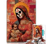 1000 Piece Jigsaw Puzzles for Adults Gifts Mexican Style Golden Skull,Challenging To Complete But Fun And Humorous Unique Birthday And Gifts (75x50cm)