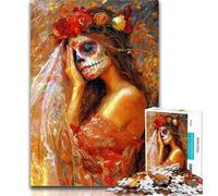 1000 Piece Jigsaw Puzzles for Adults Gifts Mexican Style Skull Teenager Jigsaw,Artistic Wall Decor & Birthday Gift Idea for Friends, Home Office 50x75cm