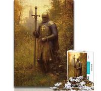 1000 Piece Jigsaw Puzzles for Adults Gifts Mighty Medieval Knight Teenager Puzzles,Artistic Wall Decor & Birthday Gift Idea for Friends, Home Office (size 75x50cm)