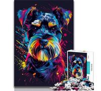 1000 Piece Jigsaw Puzzles for Adults Gifts Miniature Schnauzer DJ Neon Puzzles for Teenagers,deal As Gifts for The Whole Family for Ages 14+ 38x26cm