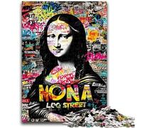1000 Piece Jigsaw Puzzles for Adults Gifts Mona Lisa Graffiti 1000 Pieces for Adults,Perfect for Game Nights, Colorful Toy for Home Gift (50x75cm)