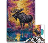1000 Piece Jigsaw Puzzles for Adults Gifts Moose,Decompressing Intellectual Educational Toy Birthday Present,Gifts 75x50cm