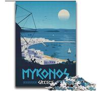 1000 Piece Jigsaw Puzzles for Adults Gifts Mykonos Stress Reliever Staycation Kill Time Perfect Decoration for Age 14+ (38x52cm) 1000pcs