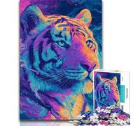 1000 Piece Jigsaw Puzzles for Adults Gifts Mysterious Tiger Adult Puzzles,Fun Present & Activity for Home,Toy for Rainy Days 75x50cm