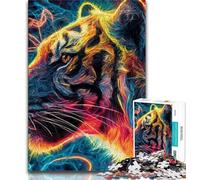 1000 Piece Jigsaw Puzzles for Adults Gifts Mysterious Tiger,for Educational Game Challenge Toy Artists Collection,Fine Art (75x50cm)