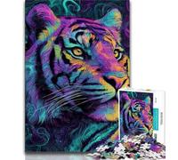 1000 Piece Jigsaw Puzzles for Adults Gifts Mysterious Tiger Teenager Puzzles,Artistic Wall Decor & Birthday Gift Idea for Friends, Home Office (size 38x26cm)