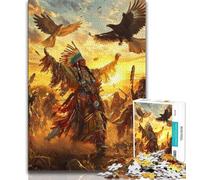 1000 Piece Jigsaw Puzzles for Adults Gifts Native American Men Adult Puzzles,Staycation Kill Time with Fully Interlocking Randomly Shaped Pieces 38x26cm