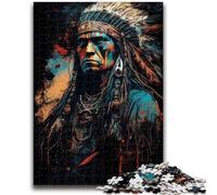 1000 Piece Jigsaw Puzzles for Adults Gifts Native American Warior 1000 Pieces for Adults,Educational Games Home Decoration Unique Home Decor And Gifts (75x50cm)