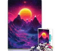 1000 Piece Jigsaw Puzzles for Adults Gifts Neon Mountain,Educational Games Home Decoration for Is Ideal As A Gift for The Whole Family (38x26cm)