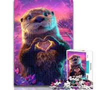 1000 Piece Jigsaw Puzzles for Adults Gifts Neon Otter Teenager Jigsaw,Artistic Wall Decor & Birthday Gift Idea for Friends, Home Office 50x75cm