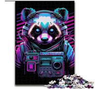 1000 Piece Jigsaw Puzzles for Adults Gifts Neon Panda, Stress Reliever Difficult Challenge Home Decoration Toys (Size 26x38cm)