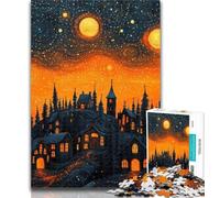 1000 Piece Jigsaw Puzzles for Adults Gifts Night Sky Castle Teenager Jigsaw,Artistic Wall Decor & Birthday Gift Idea for Friends, Home Office 50x75cm