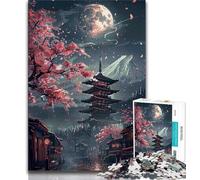 1000 Piece Jigsaw Puzzles for Adults Gifts Night Sky Japanese Temple Adult Puzzles,Educational Stress Relief Toy Great Gifts And Toys (size 75x50cm)