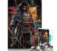 1000 Piece Jigsaw Puzzles for Adults Gifts Ninja Samurai Oil Painting,learning Educational Toys Fun at Home Activities,Birthday Present,Travel Gifts 75x50cm