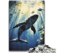 1000 Piece Jigsaw Puzzles for Adults Gifts Ocean Whales Game Toys Every Piece Is Unique - Challenging Family Fun Game 26x38cm