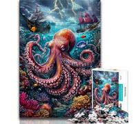 1000 Piece Jigsaw Puzzles for Adults Gifts Octopus in The Ocean,Challenging To Complete But Fun And Humorous Unique Birthday And Gifts (38x26cm)
