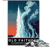 1000 Piece Jigsaw Puzzles for Adults Gifts Old Faithful In Eruption, Suitable for People Aged 14 And Above Challenging To Complete But Fun And Humorous Great Gift 26x38cm