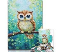 1000 Piece Jigsaw Puzzles for Adults Gifts Owl Standing on A Tree,Challenging Game Toys Wall Decoration Unique Birthday And Xmas Gifts 38x26cm