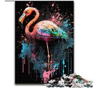 1000 Piece Jigsaw Puzzles for Adults Gifts Paintsplash Flamingo, Stress Reliever Difficult Challenge Home Decoration Toys (Size50x75cm)