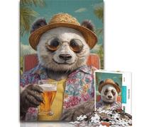 1000 Piece Jigsaw Puzzles for Adults Gifts Panda on Vacation 1000 Pieces for Adults,Challenging Difficult Deal As Gifts for The Whole Family (size 75x50cm)