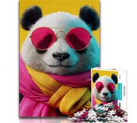 1000 Piece Jigsaw Puzzles for Adults Gifts Panda Wearing A Scarf,for Educational Game Challenge Toy Artists Collection,Fine Art 38x26cm