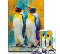1000 Piece Jigsaw Puzzles for Adults Gifts Penguin Oil Painting Teenager Puzzles,Family Educational Games Home Decoration Gift (size 75x50cm)